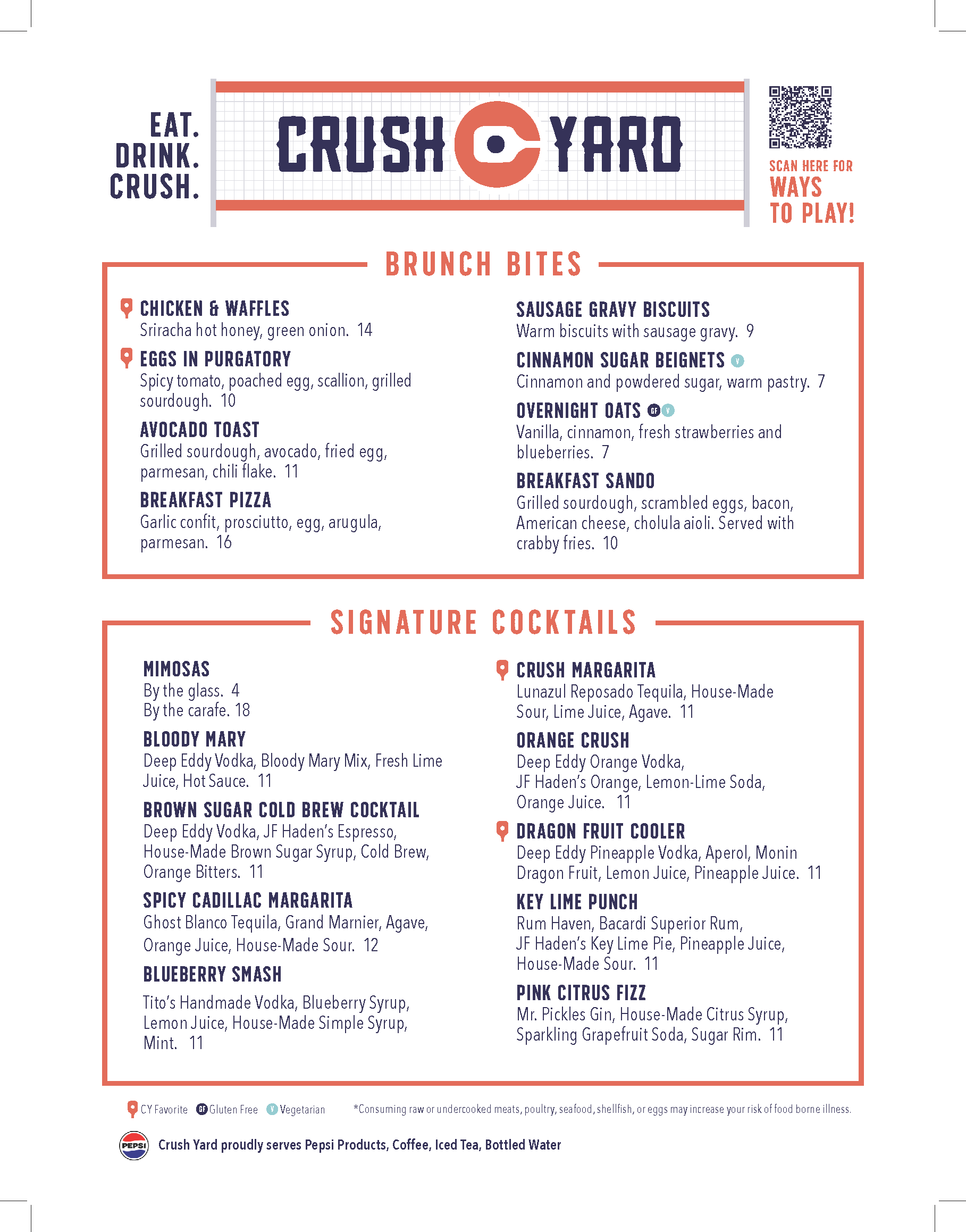 crush yard brunch menu page 1